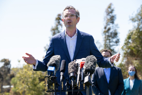 Premier Dominic Perrottet when he announced the WestInvest fund in September.