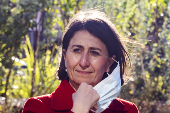 NSW Premier Gladys Berejiklian fronts the media on Saturday, before announcing a two-week lockdown.