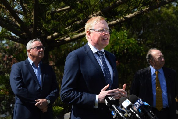 Kiama MP Gareth Ward, centre, was charged with sexual offences.
