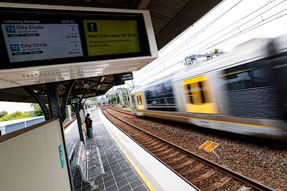 The waiting game: On a recent Friday afternoon, more trains passed the station than stopped for passengers.