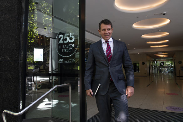 Former NSW premier Mike Baird at the ICAC in Sydney on Wednesday.