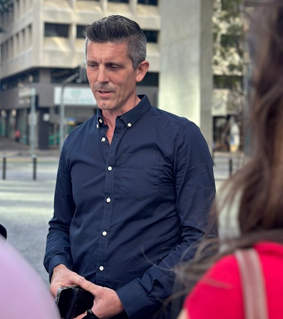 Lee Lovell outside the Supreme Court in Brisbane on Thursday afternoon.
