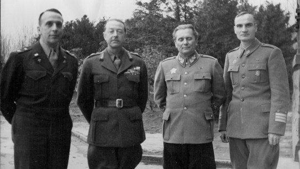 February 1945: Tito, second from right, with (from left) US General Lyman Lemnitzer and British Field Marshal Lord Alexander at the White Palace in Belgrade. The Cold War put an end to this alliance.