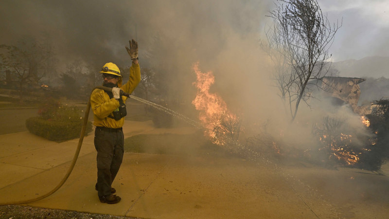 Fire hydrants run out of water as Los Angeles fires rage