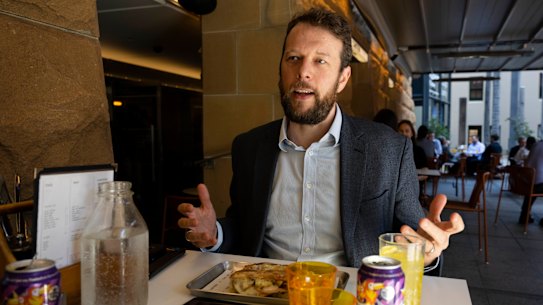 Eamon Waterford at This Way Canteen in the Museum of Sydney.