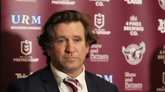 Des Hasler will receive around $300,000 should Manly sack him