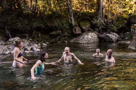 Take an icy plunge in North West Bay River.