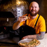 Ribelle chef-owner Dale Mann with a mustard tarragon chicken pie pizza from Ribelle, Freshwater.