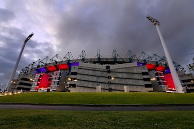 The MCG was lit up in Melbourne colours when the Demons won the 2021 flag in Perth.
