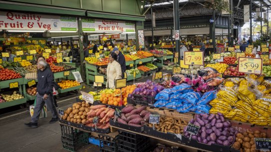 Stalls at the Preston Market.