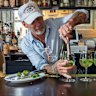 Bartender John Murphy mixes sauvignon blanc with jalapeños at his bar, Automatic Slim’s, in New York City on July 3, 2025.