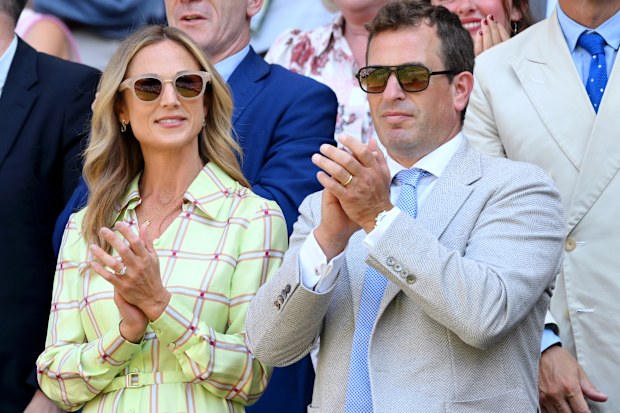 Harriet Sperling and Peter Phillips during day ten of the 2026 Wimbledon Tennis Championships at the All England Lawn Tennis and Croquet Club on July 08, 2026 in London