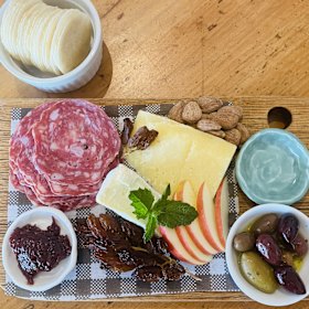 Settle in for a wine and grazing platter.