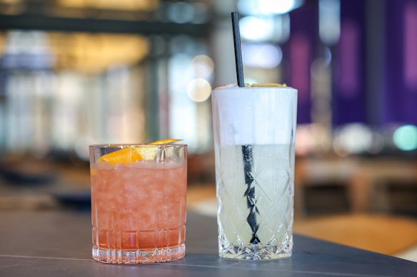 Cocktails weave in Japanese ingredients, such as sake in the negroni (left).