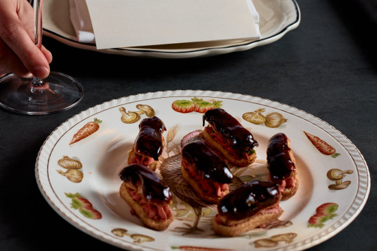Chicken liver mousse eclairs.