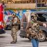 Police at the scene of a mass shooting in Kyiv, Ukraine.