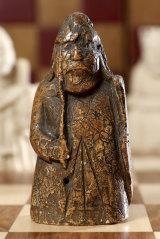 The Lewis Chessman on display at Sotheby's in London. 