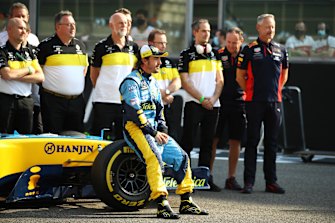 Fernando Alonso was slightly older than the others taking part in the young drivers' test.