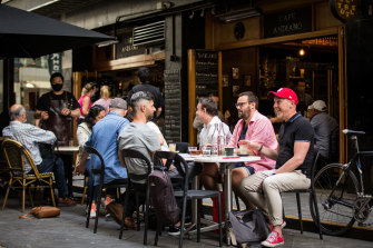 Only those who are fully vaccinated are allowed to sit down to eat in restaurants and cafes, and those who haven’t had two jabs will be locked out of non-essential retail when the state reaches the 90 per cent double vaccination mark.