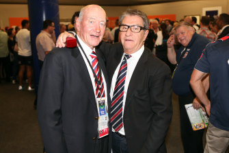 Politis with former Australian Rugby League boss John Quayle; the duo own a farm together in the NSW Hunter Valley. 