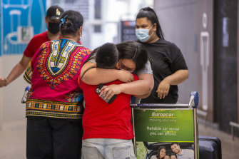 Families were reunited in November last year after being separated by flight bans into Melbourne Airport from New Zealand.