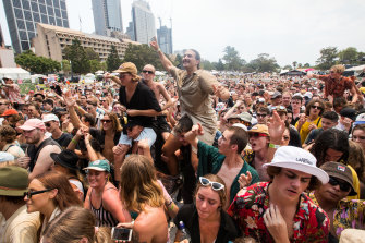 Revellers at Sydney’s Laneway Festival in February 2020.