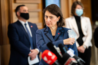NSW Premier Gladys Berejiklian at Mondayâs COVID-19 update.