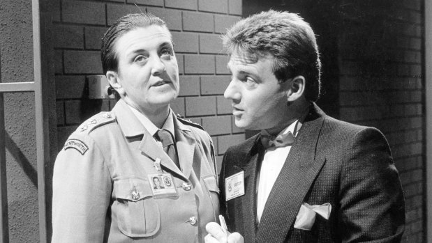 Joan Ferguson aka The Freak, played by Maggie Kirkpatrick, meets her idol, Greg Evans, from Perfect Match.