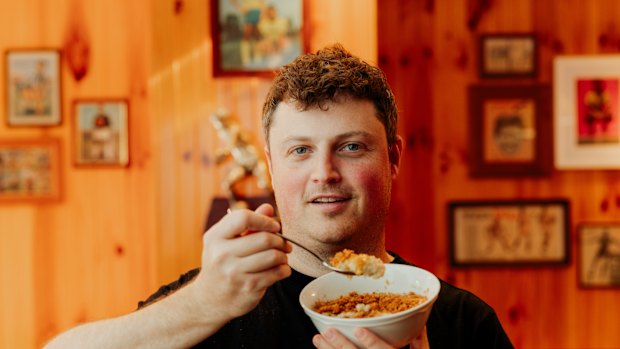 Toby Wilson with his signature Anzac porridge recipe at Ricos Tacos, where he was the founder and executive chef. 