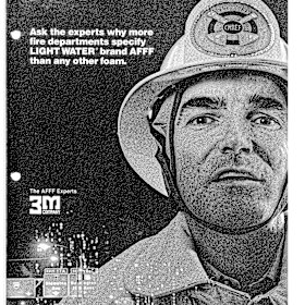 A 3M advertisement for fire fighting foam.
