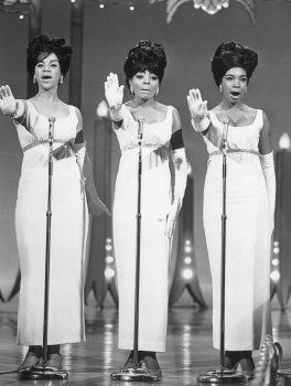 Mary Wilson (right), pictured with, from left, fellow Supremes singers Florence Ballard and Diana Ross, around 1965. 