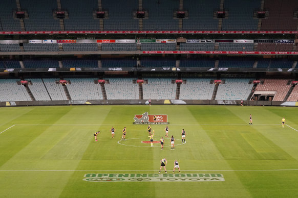 The AFL played just one round behind closed doors before the season was halted.
