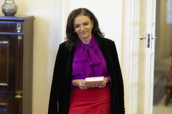 Minister for Early Childhood Education and Youth Anne Aly during a swearing-in ceremony.