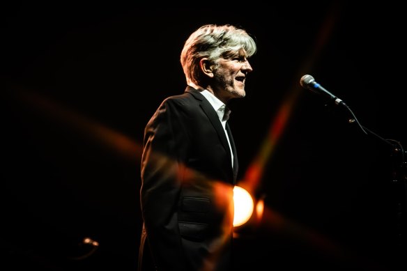 Tim Finn’s charm and affability oozes from the stage.