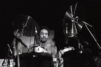 Fred White, drummer with Earth Wind & Fire, 1979.