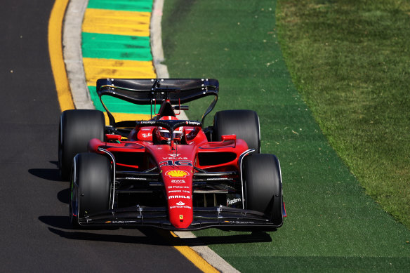 Charles Leclerc gets on the track at Albert Park during practice on Friday.