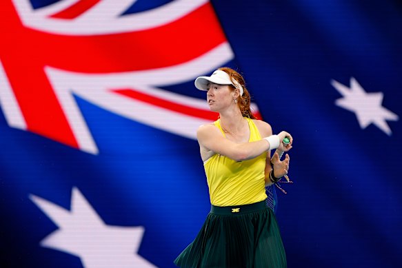 Maya Joint in her match against Barbora Krejcikova.