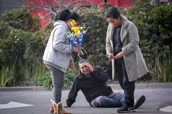 Solomone's father 'Atunaisa is overcome with grief at the scene, next to Solomone's mother Salome and aunt.