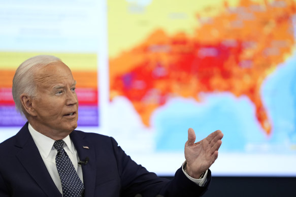 President Joe Biden speaks during a visit to the D.C. Emergency Operations Centre