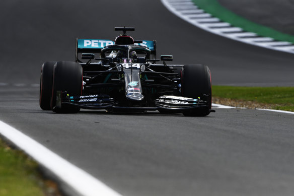 Track record: Lewis Hamilton took pole position at Silverstone.
