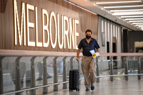 The traveller flew into Melbourne on December 3.