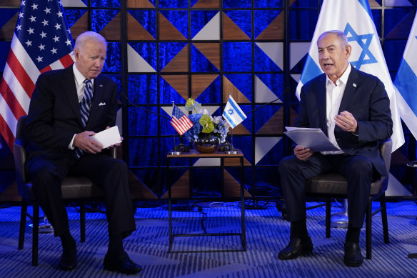 US President Joe Biden and Israeli Prime Minister Benjamin Netanyahu.