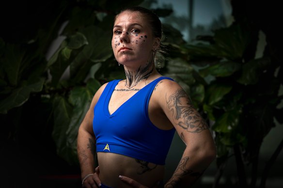 Ukrainian player Oleksandra Oliynykova pictured after her match last week.