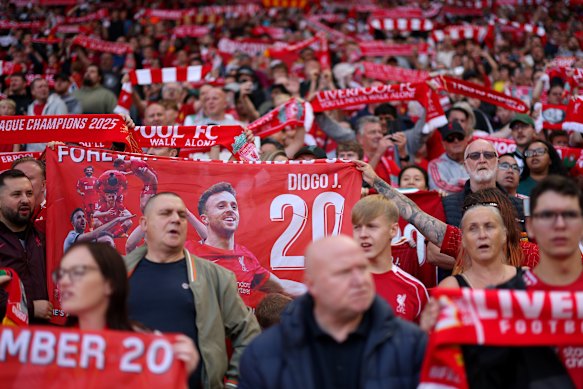 Liverpool fans commemorate Diogo Jota at this week’s pre-season friendly against Athletic Bilbao.