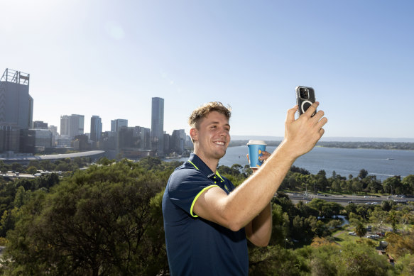 Cameron Green in Perth on Monday.