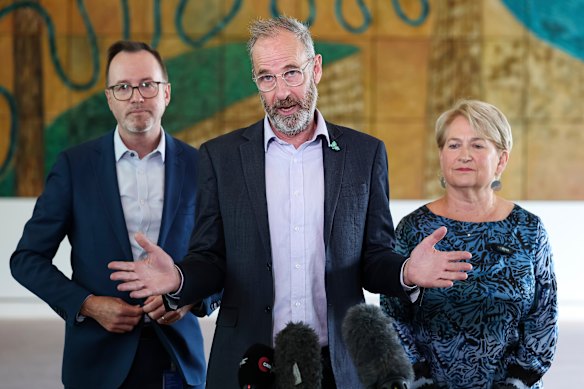 Nick McKim (centre) says Labor’s proposed tax changes “have left so much money on the table”.