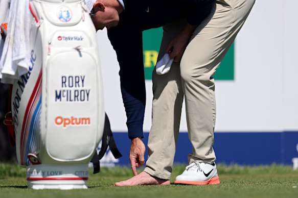 McIlroy abandoned a practice round after suffering from a blister on his right foot.