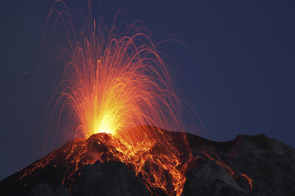 Stromboli is constantly active with minor eruptions.