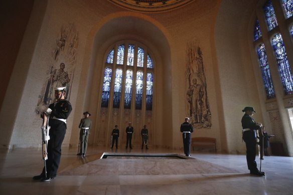 The Tomb of the Unknown Soldier within the Australian War Memorial in Canberra.