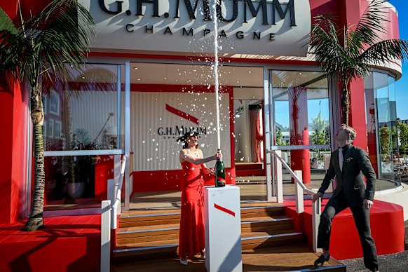 Sailor Jessica Watson unveils Mumm’s 2025 marquee. 